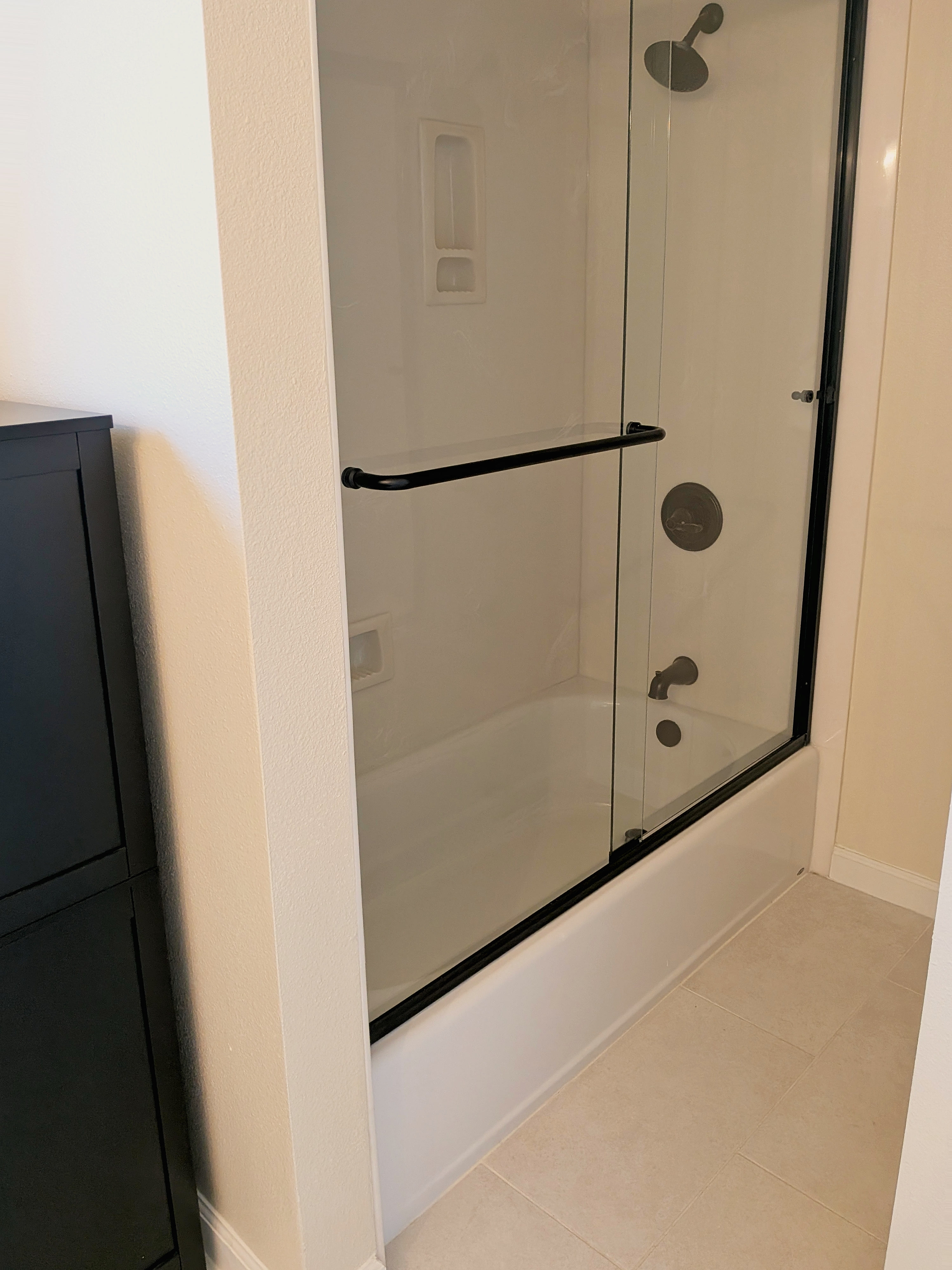 Primary bath step-in shower
