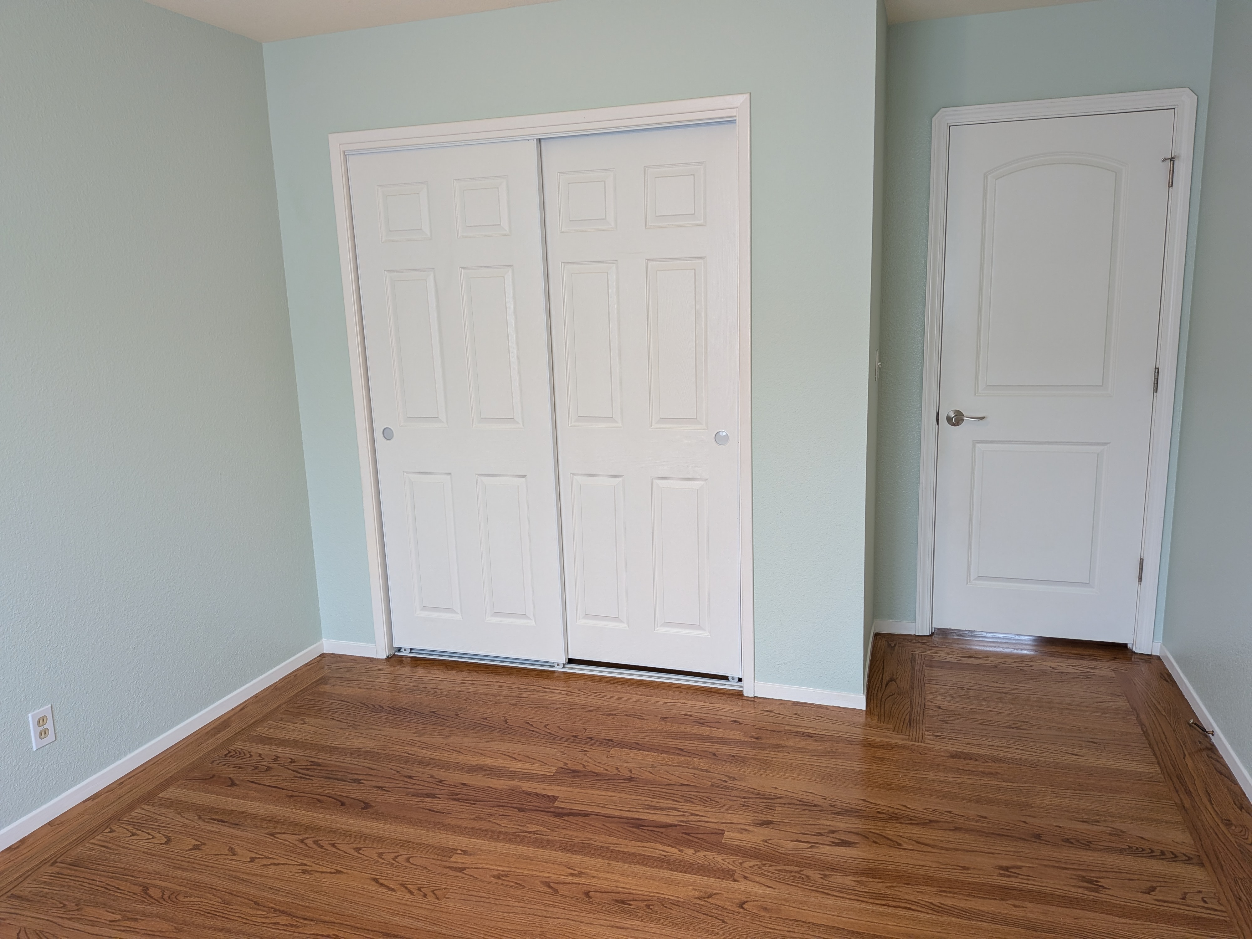 Sage bedroom closet