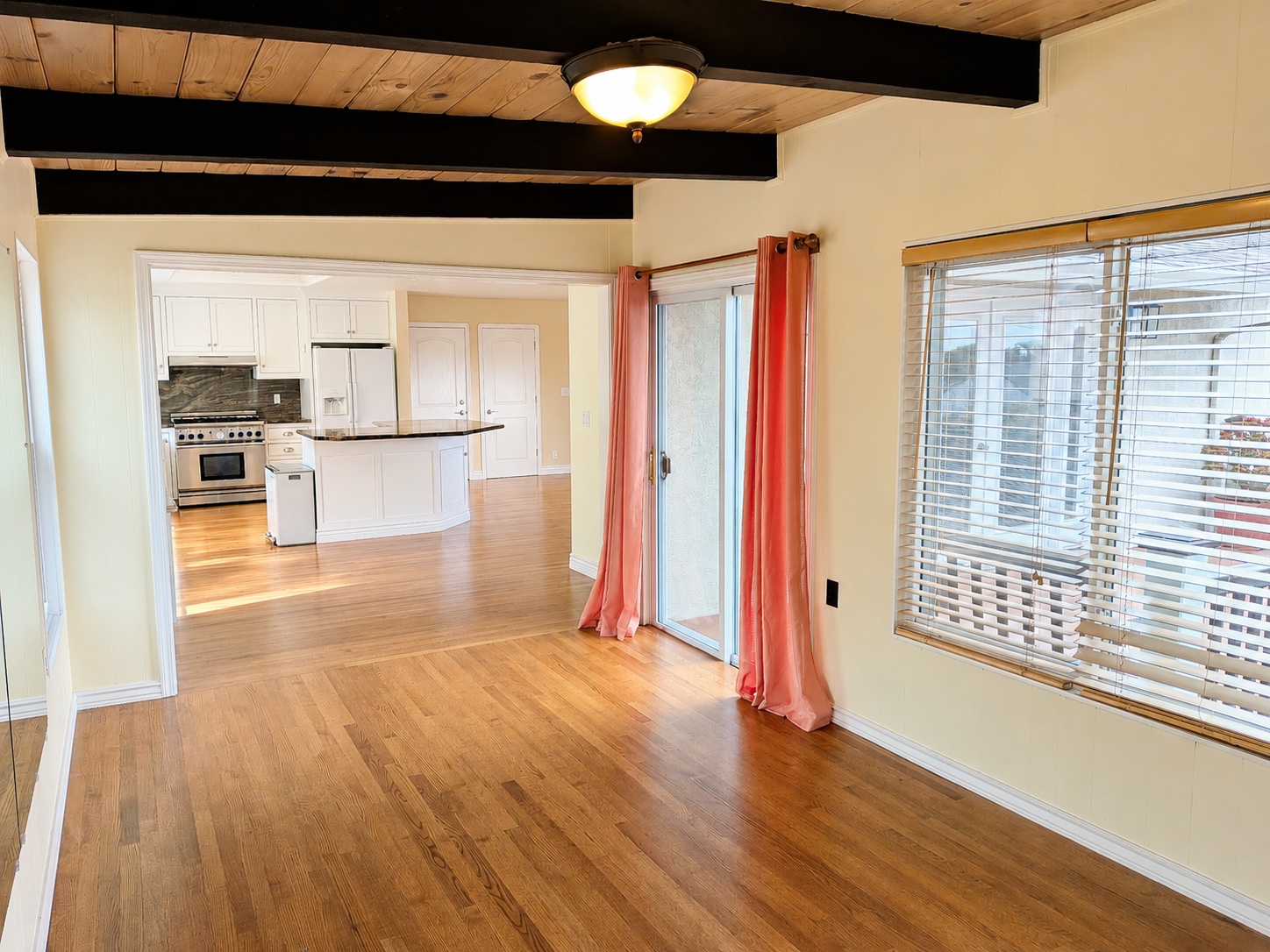 Family room flowing into the kitchen